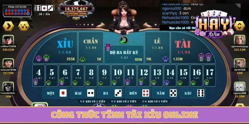 Công thức tính tài xỉu online