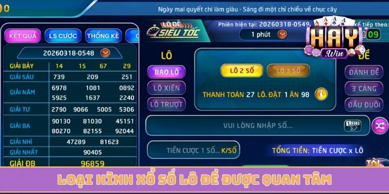 Loại hình xổ số lô đề được quan tâm trên trang chủ