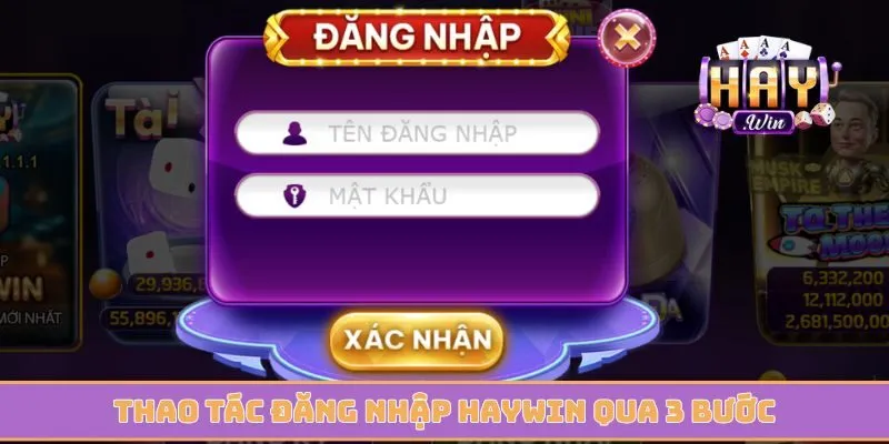 Thao tác đăng nhập Haywin qua 3 bước theo hướng dẫn
